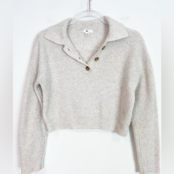 BP BRASS PLUM TAUPE RIBBED LONG SLEEVE PULLOVER SWEATER WOMENS SZ XS - Picture 2 of 6